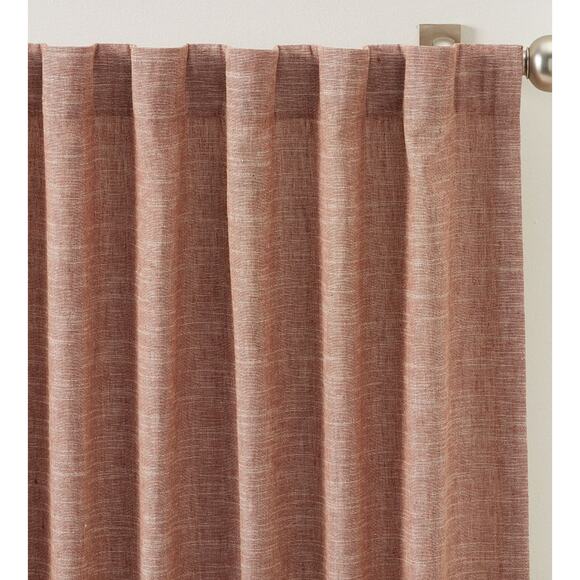 $529 Pottery Barn EMERY Linen Curtain | Brick Red, 100 x 120" Panel - Picture 7 of 10